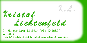 kristof lichtenfeld business card